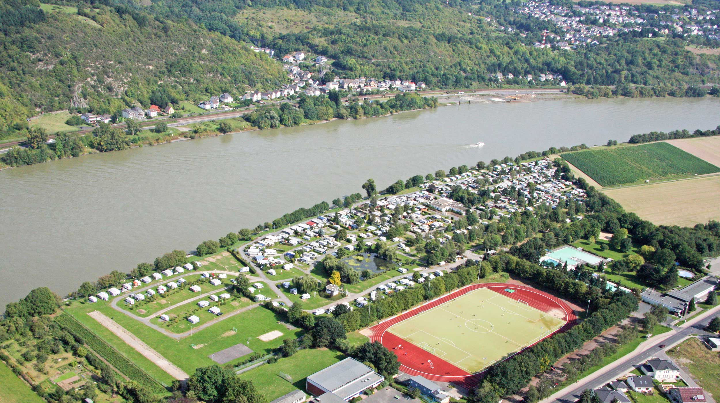 Camping Goldene Meile Luftaufnahme